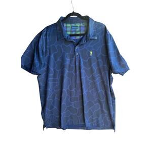 William Murray Men's Golf "In The Weeds" Polo Shirt Navy Stretch Performance XL